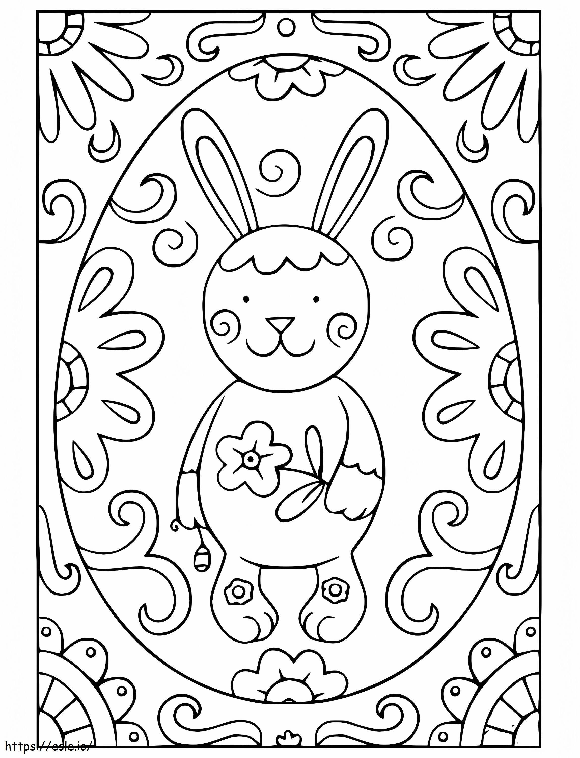 Coloriage Carte Lapin de Pâques à imprimer dessin
