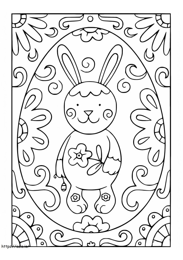 Card de iepuraș de Paște de colorat