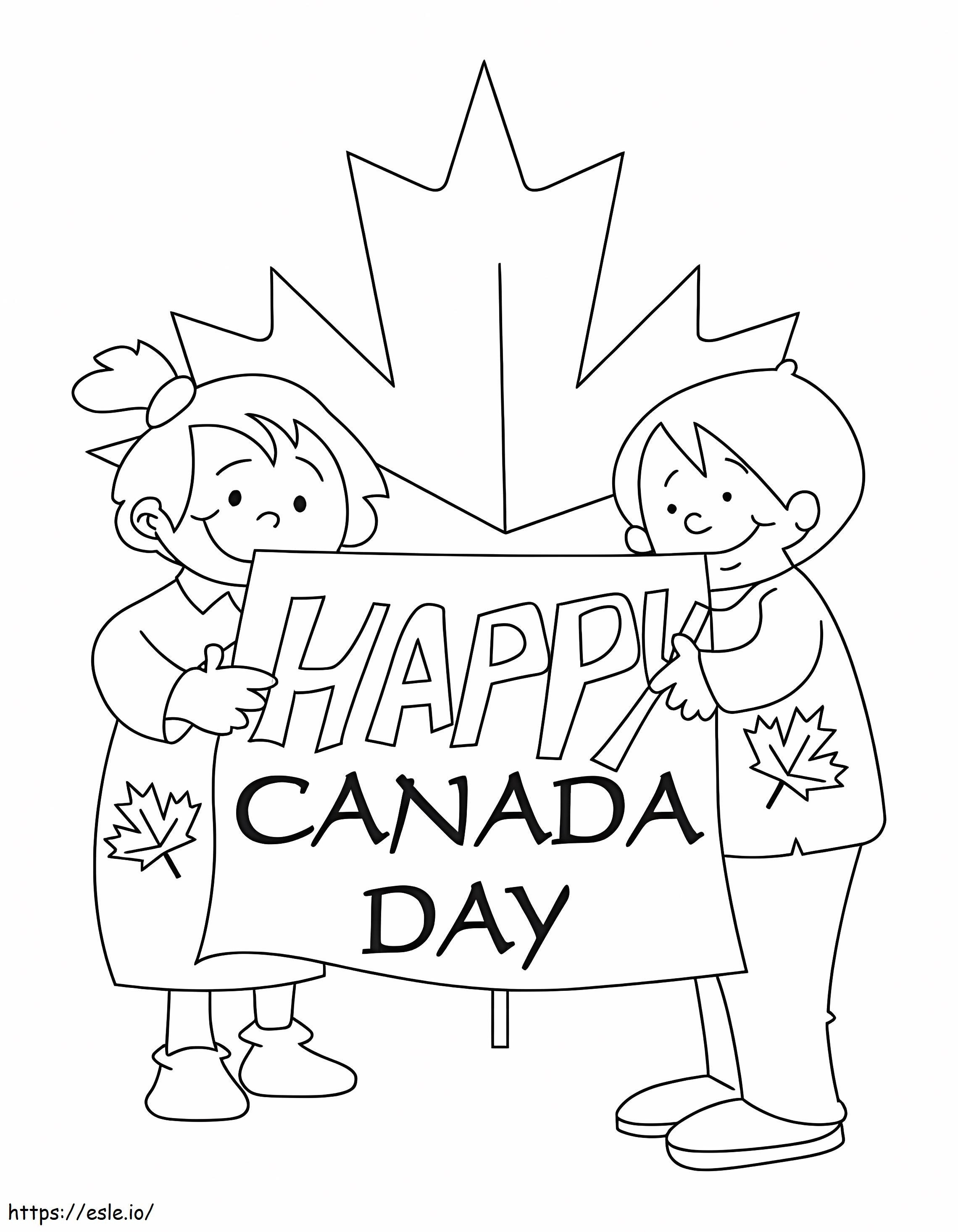 Feliz dia 8 do Canadá para colorir