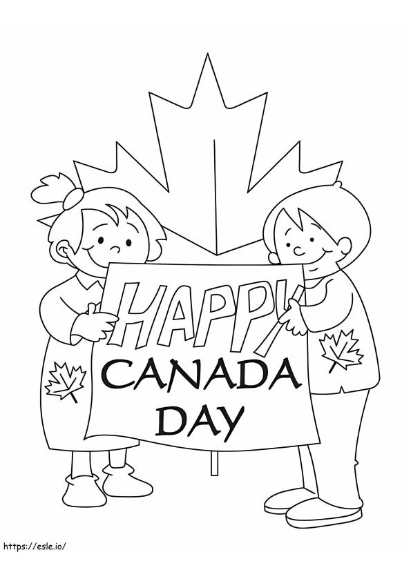 Feliz dia 8 do Canadá para colorir