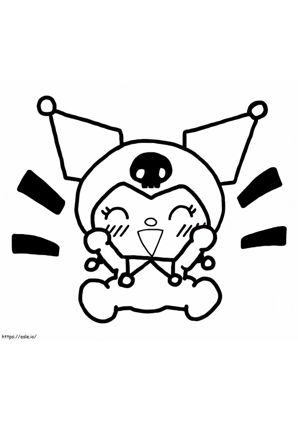 Happy Kuromi coloring page