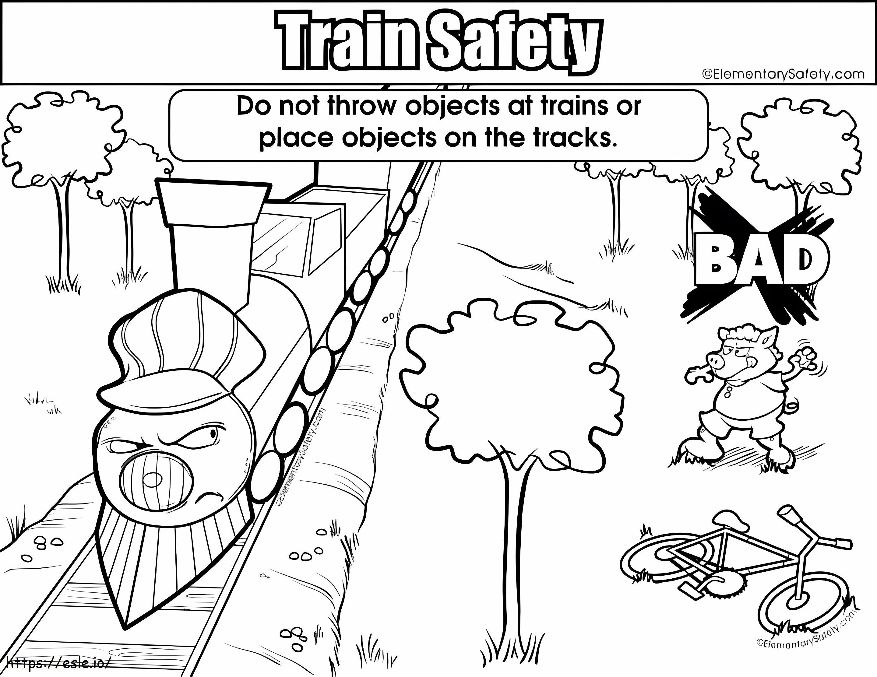 印刷可能な鉄道の安全性 ぬりえ - 塗り絵