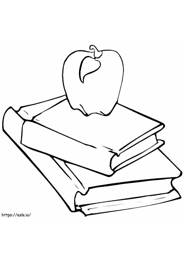 1531969686 Apple On Book A4 coloring page