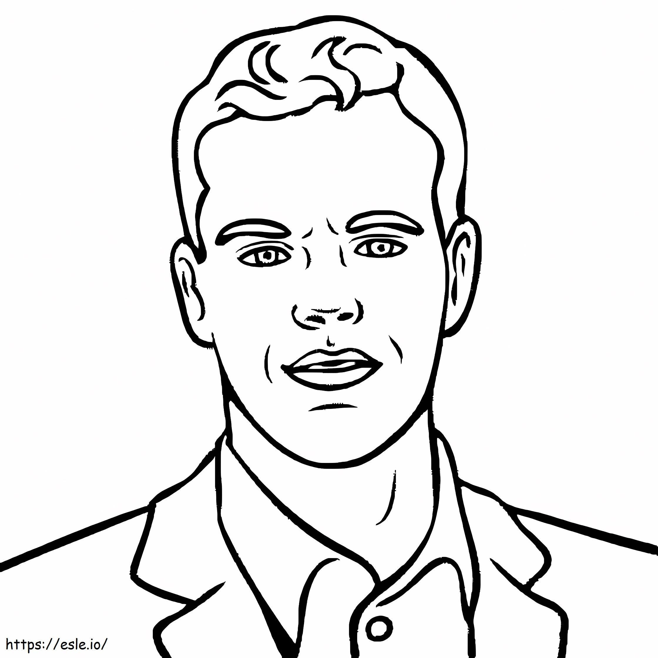 O jovem Matt Damon para colorir