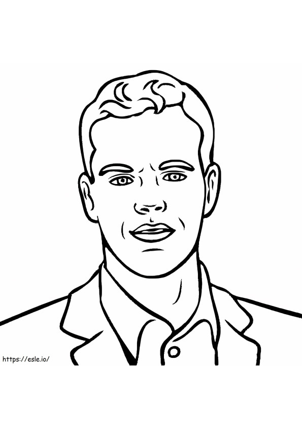 Coloriage Jeune Matt Damon à imprimer dessin