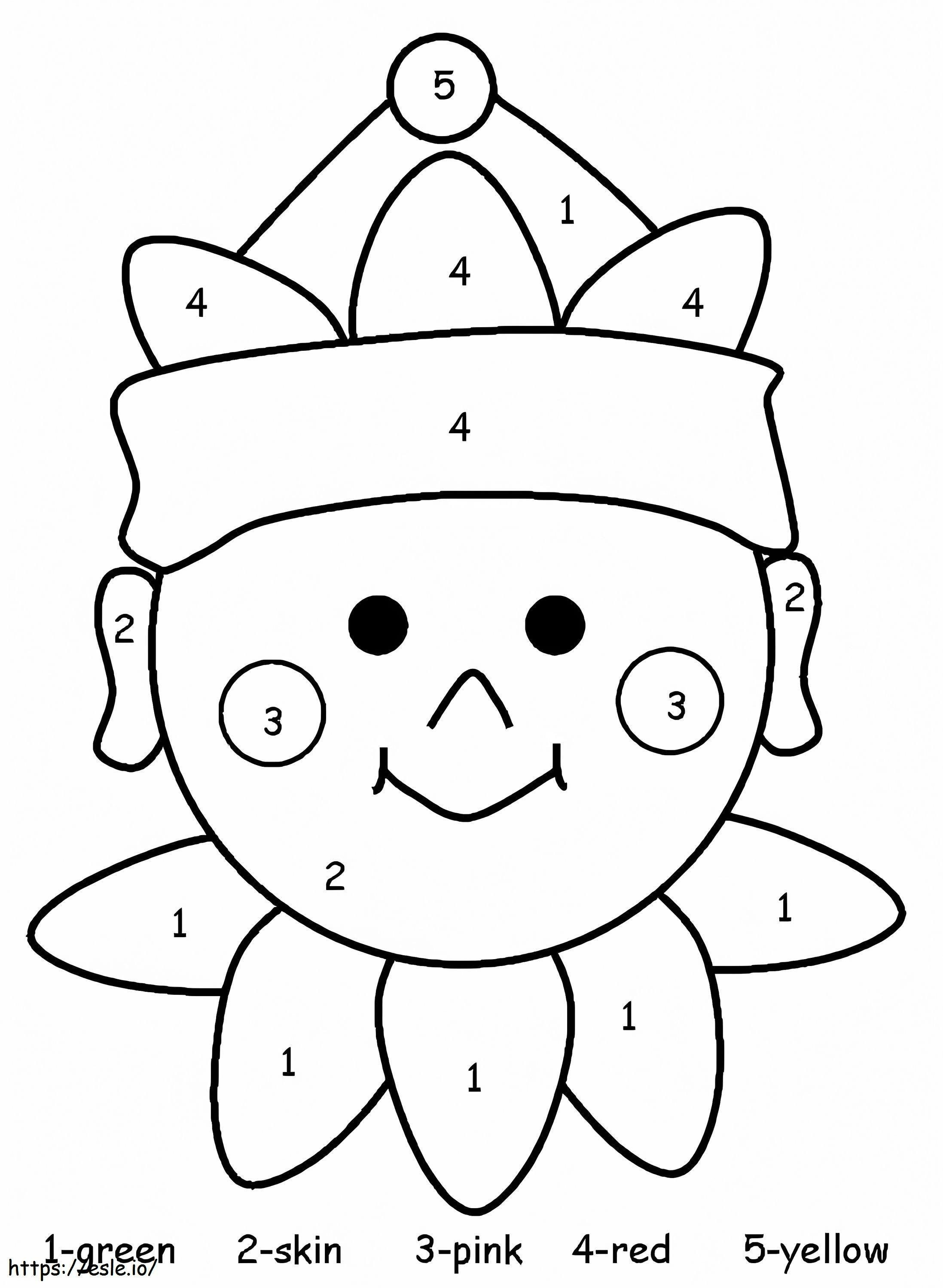 Christmas Elf Color By Number coloring page