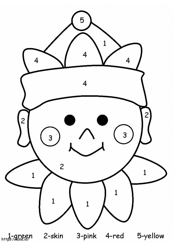 Christmas Elf Color By Number coloring page