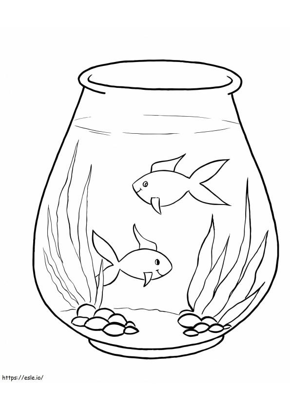 Free Fish Bowl To Color coloring page