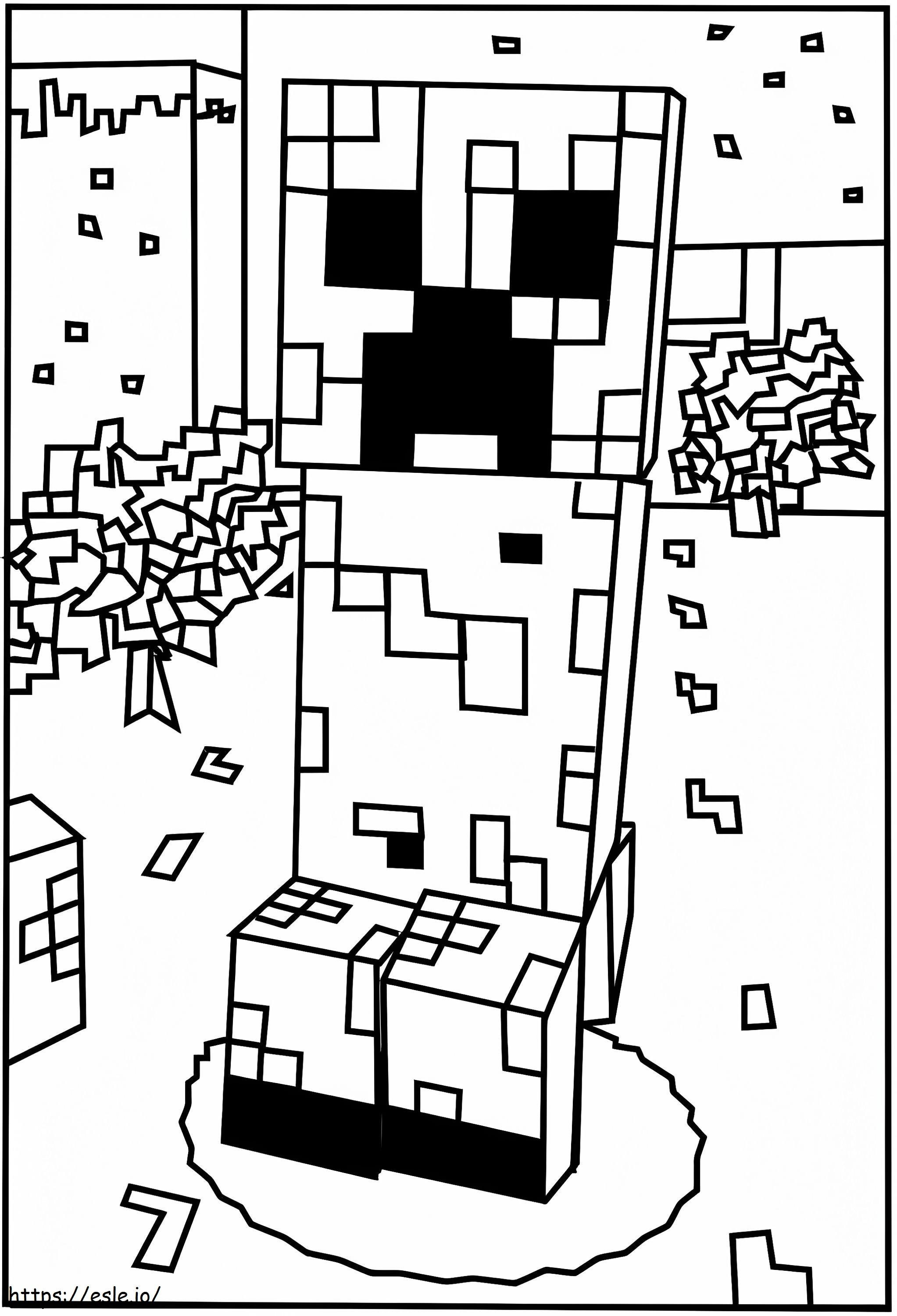 Minecraft Creeper do wydrukowania kolorowanka