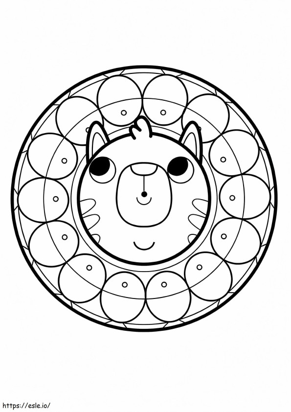 Coloriage Mandala de chat pour les tout-petits à imprimer dessin