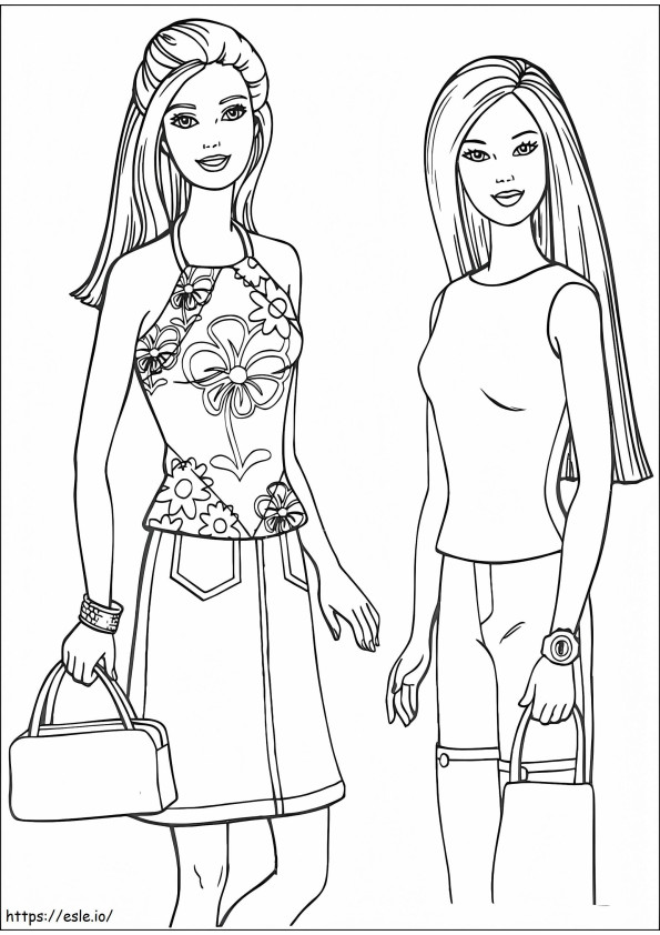 Barbie And Her Friend coloring page
