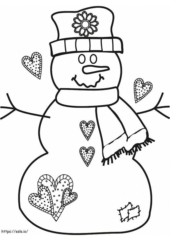 Coloriage Bonhomme de neige amoureux à imprimer dessin
