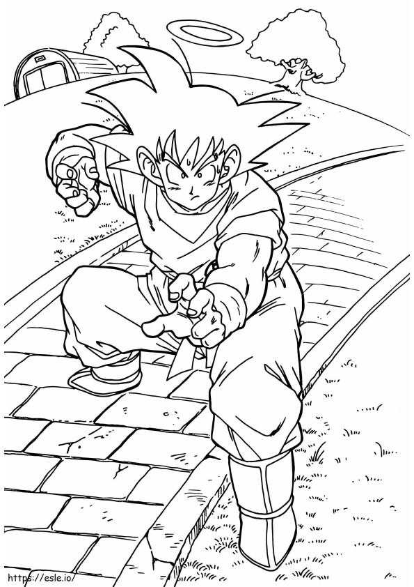 Coloriage Son Goku est mort à imprimer dessin