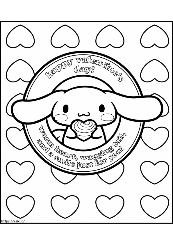 Happy Valentine Cinnamoroll coloring page