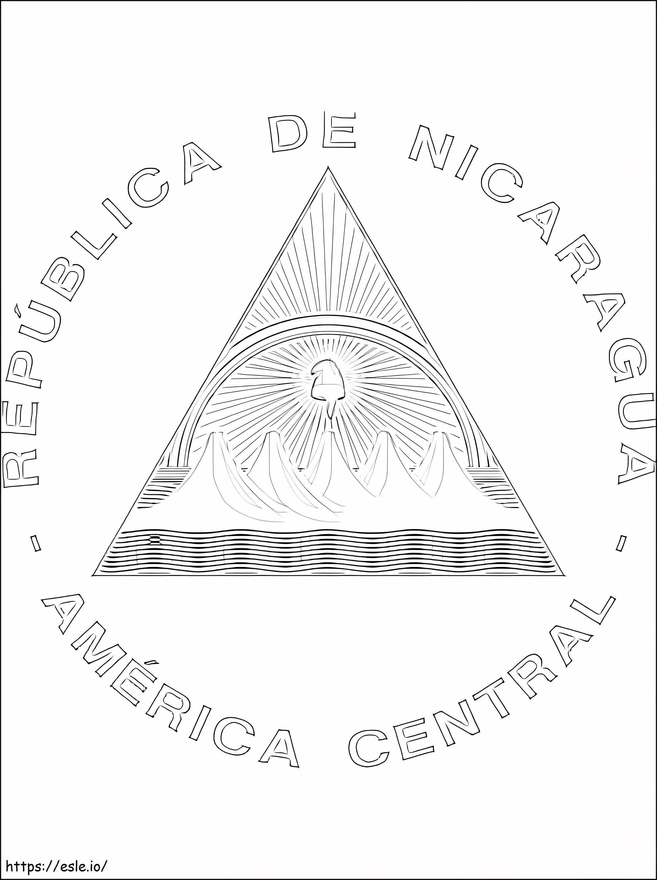 ニカラグアの国章 ぬりえ - 塗り絵