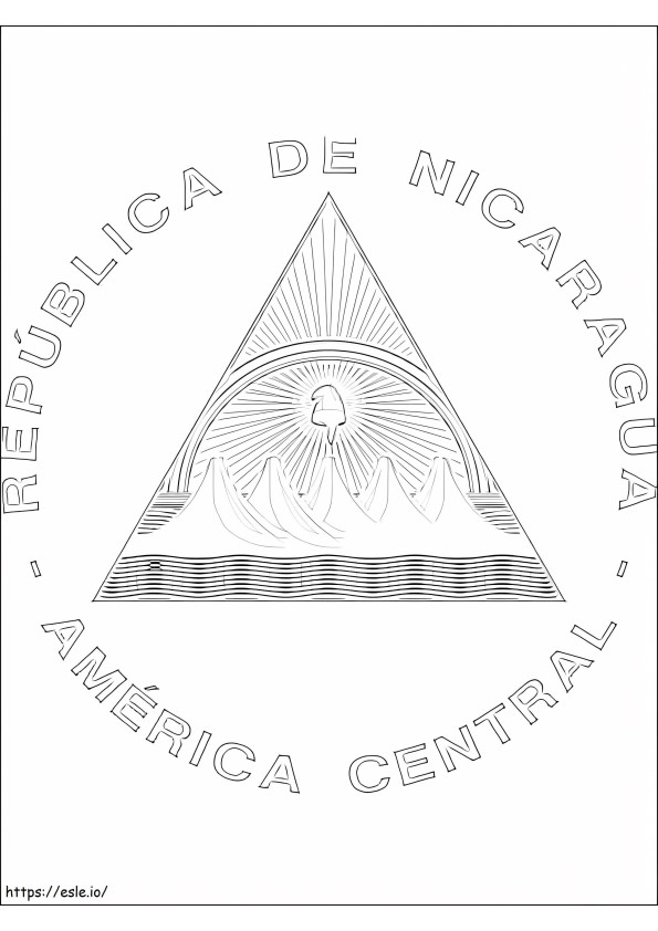 Herb Nikaragui kolorowanka