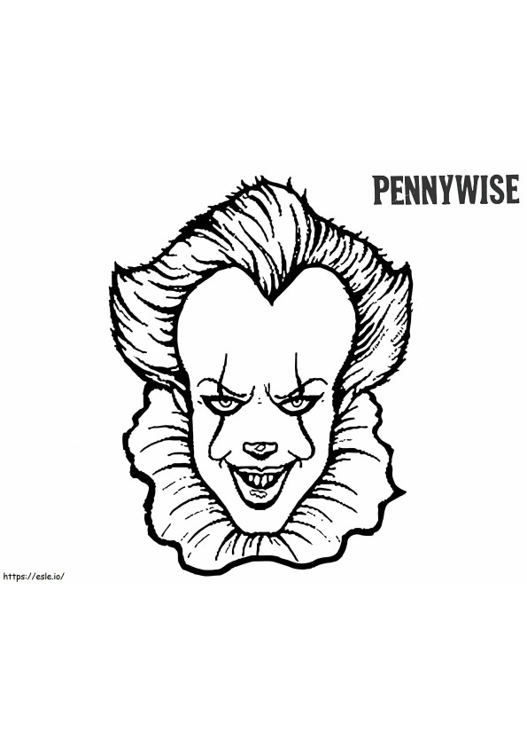 Pennywise's gezicht kleurplaat