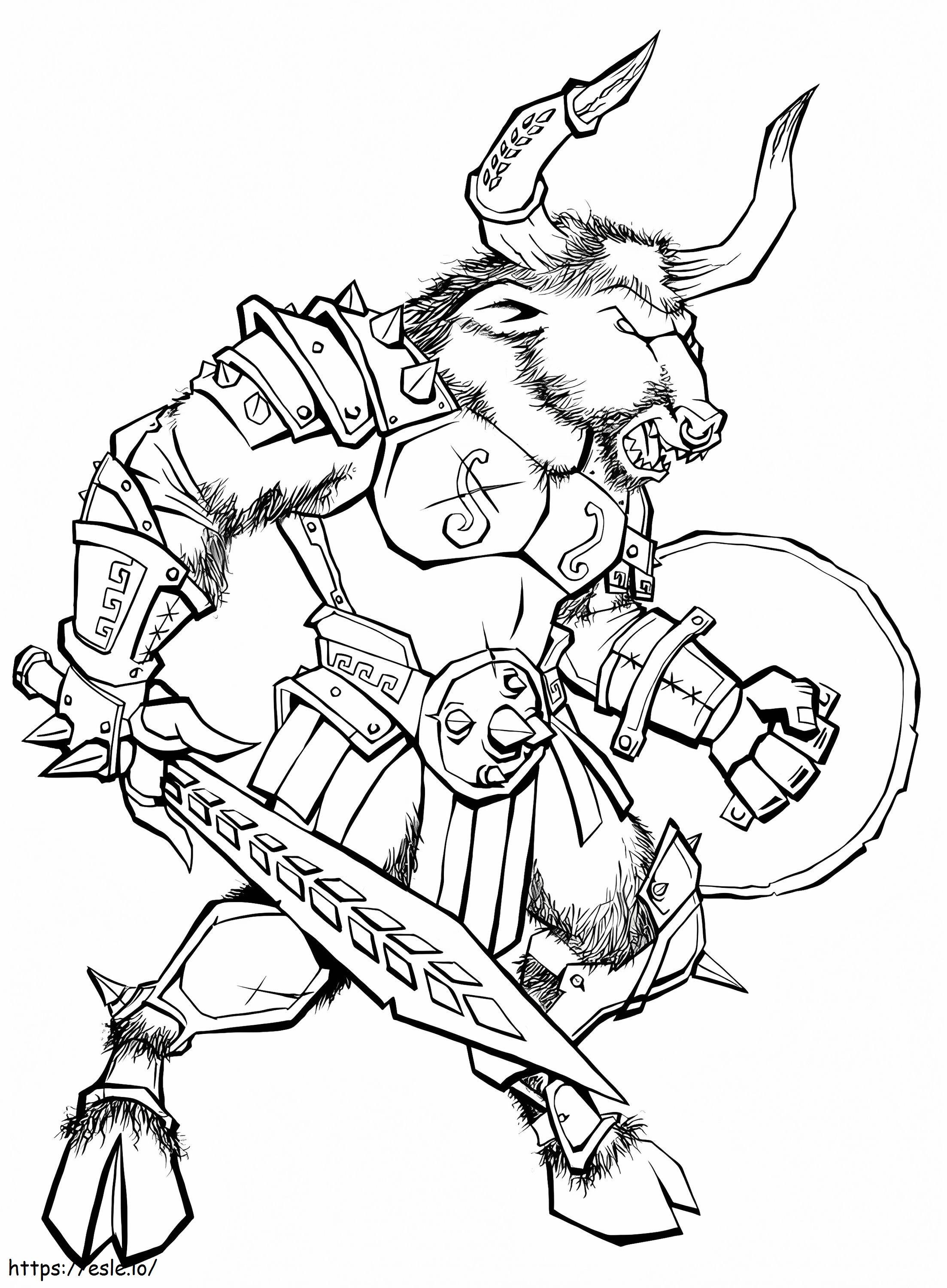 Angry Minotaur 1 coloring page