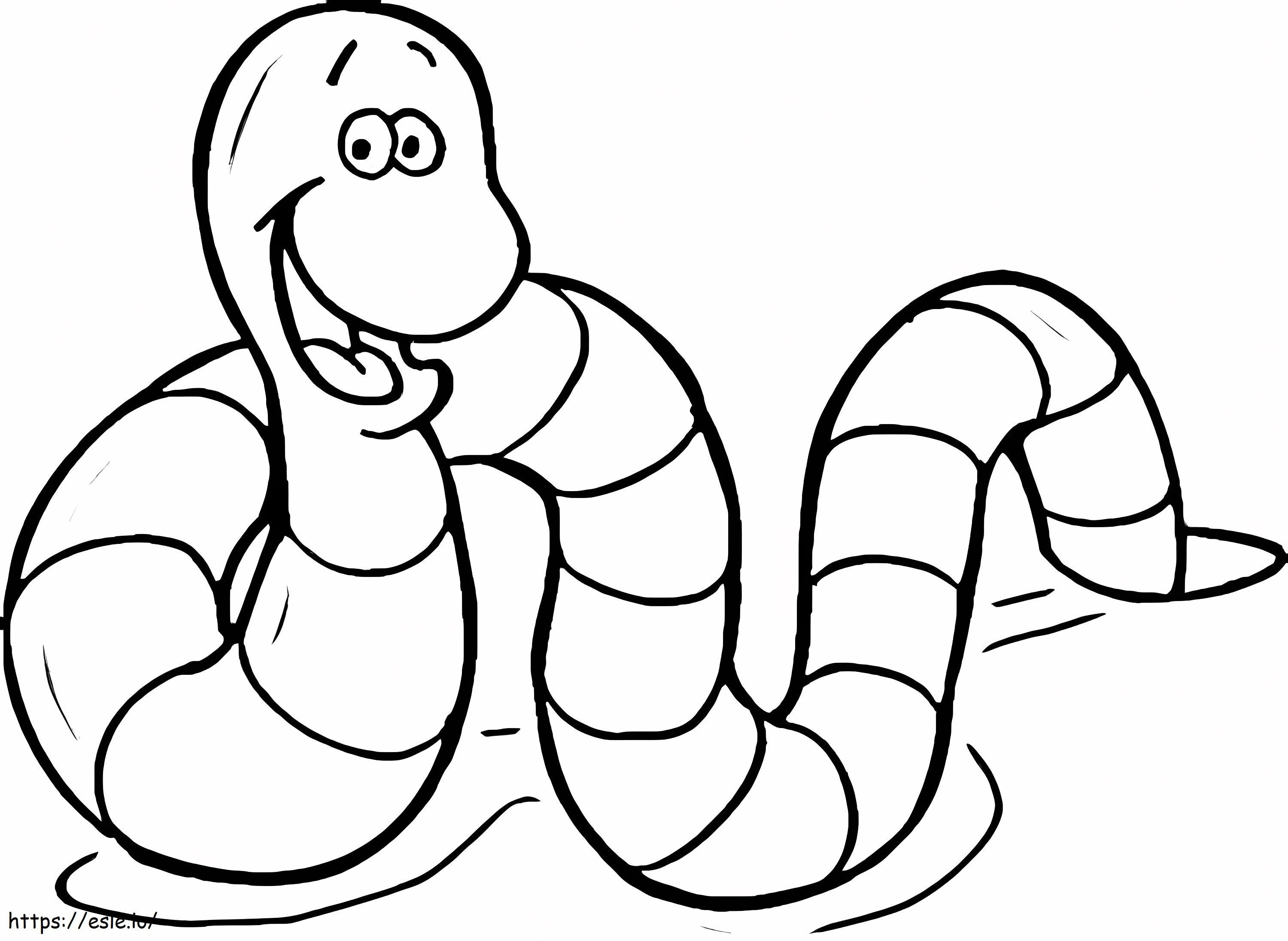 Earthworm Smiling coloring page