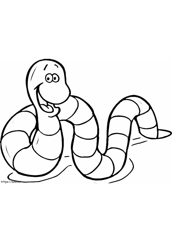 Earthworm Smiling coloring page