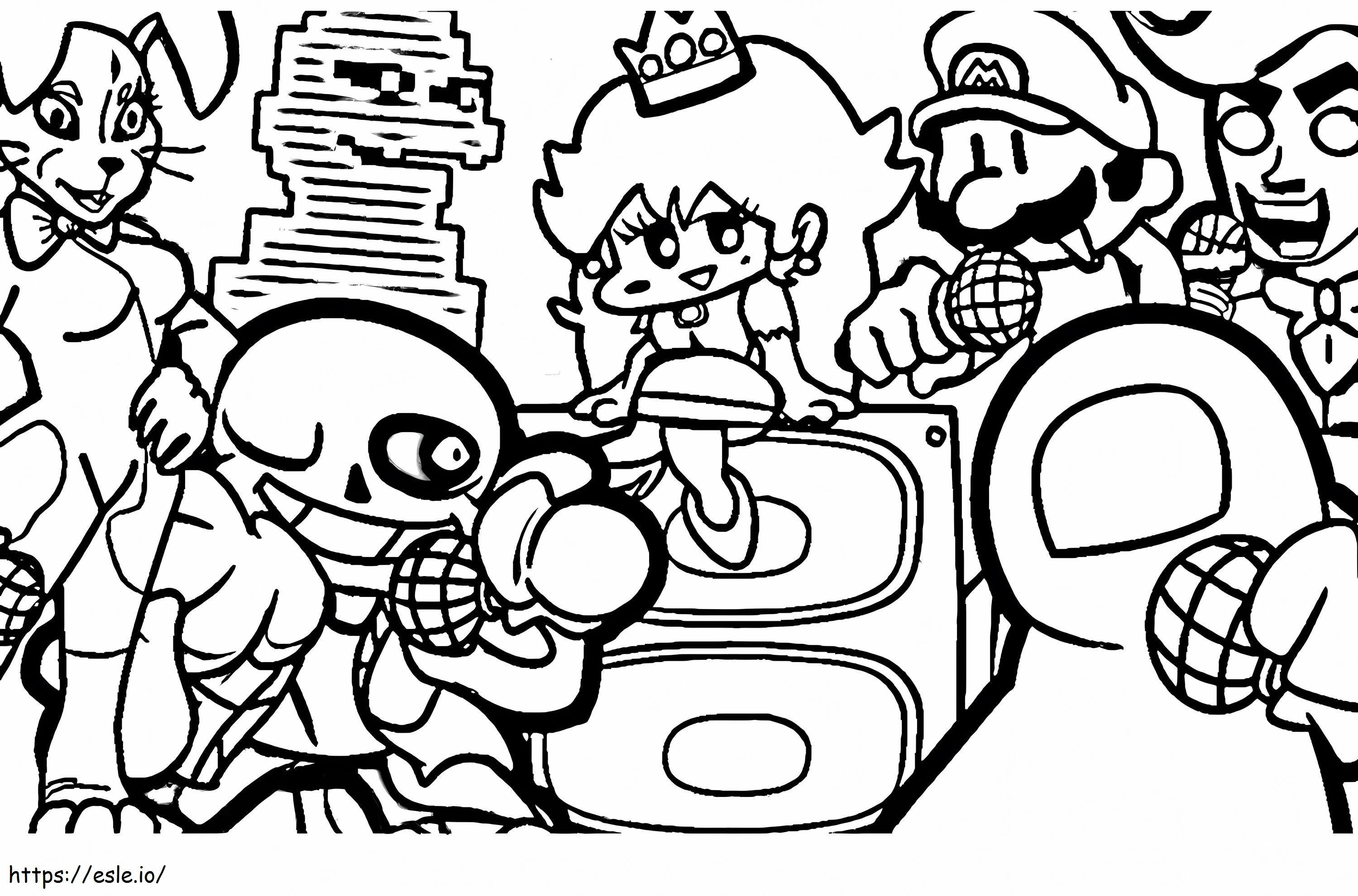 Friday Night Funkin 5 coloring page