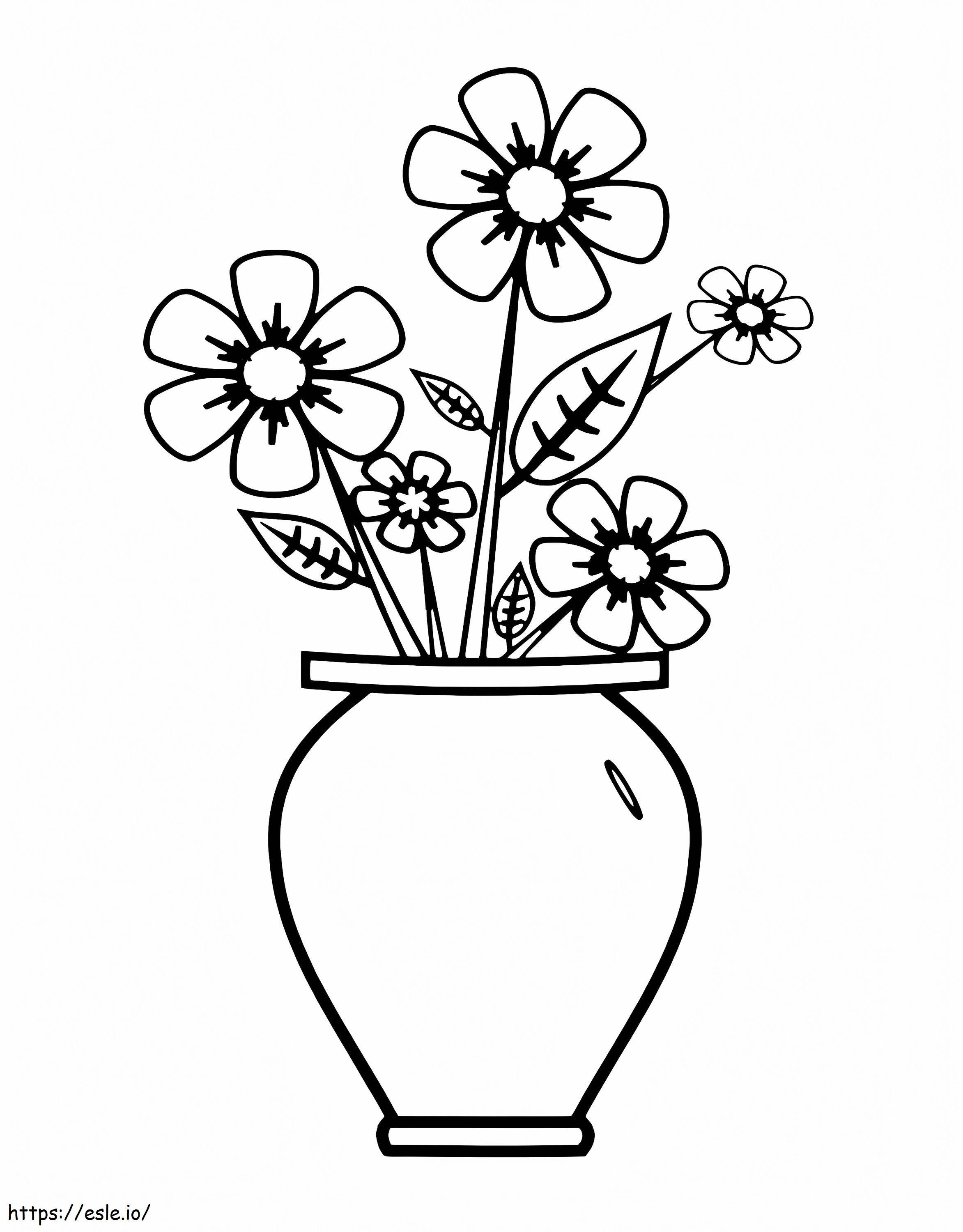 Vaso de flores 9 para colorir