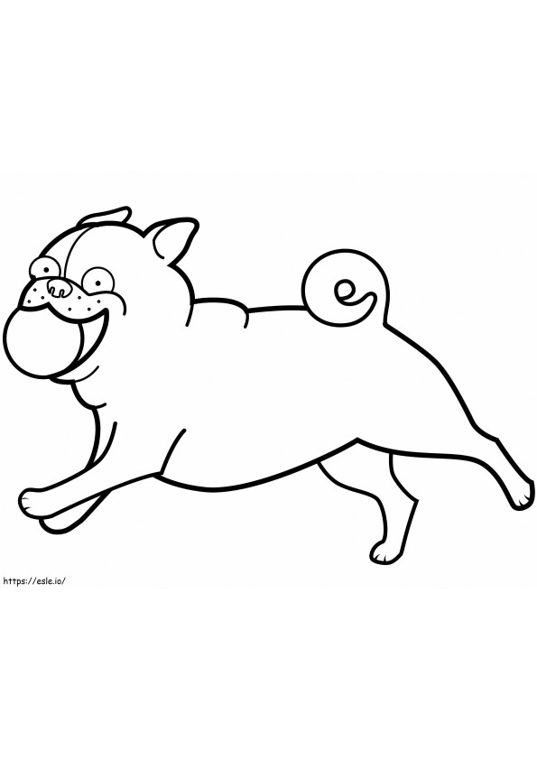 1576572548 Funny Pug Playing Ball coloring page