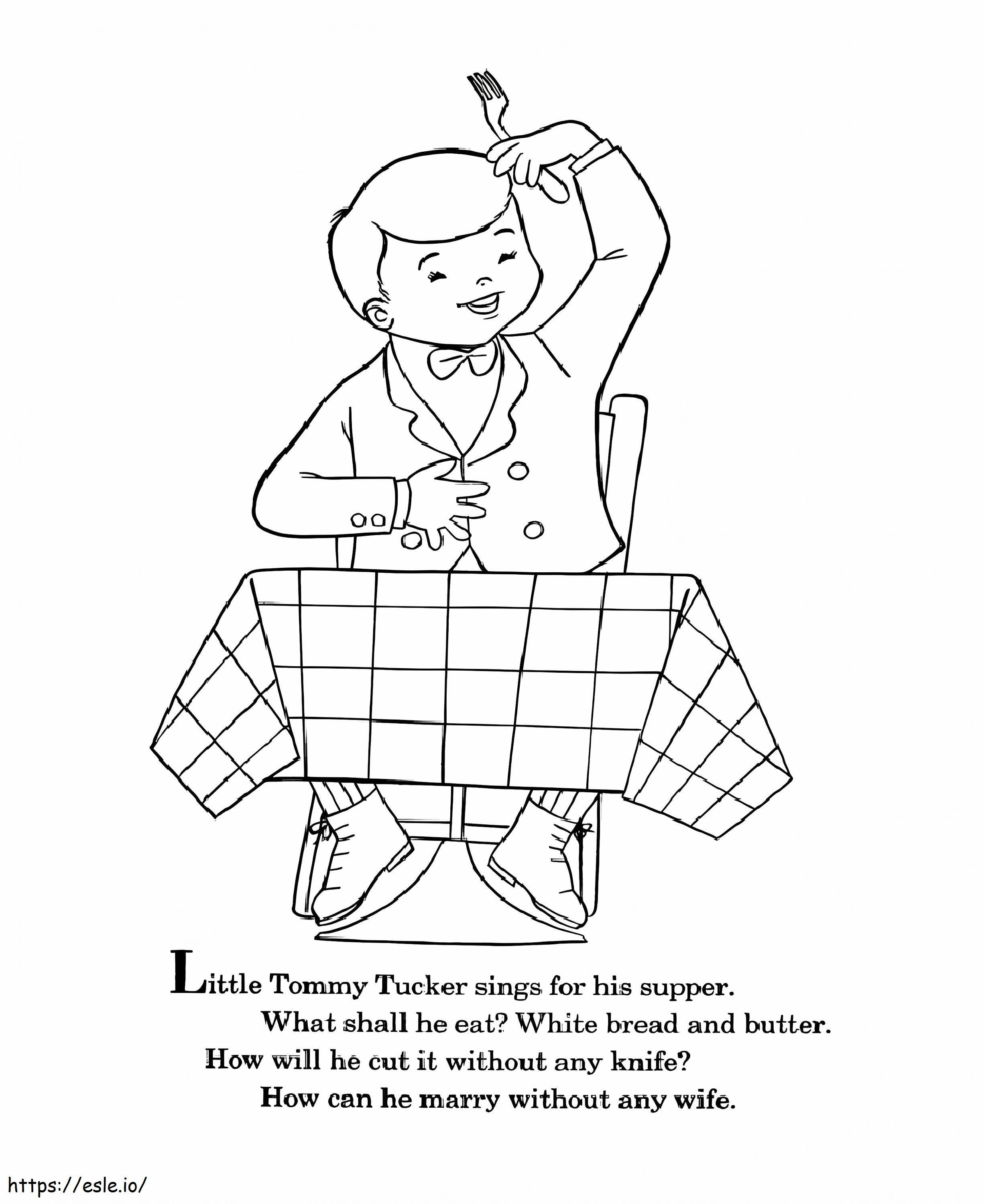 Rimas infantis do pequeno Tommy Tucker para colorir