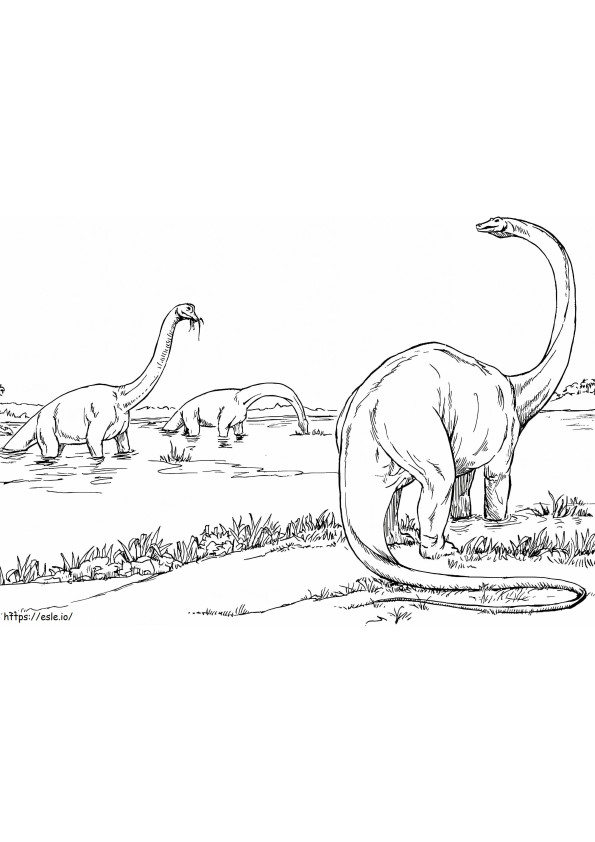 ブラキオサウルス 2 ぬりえ - 塗り絵
