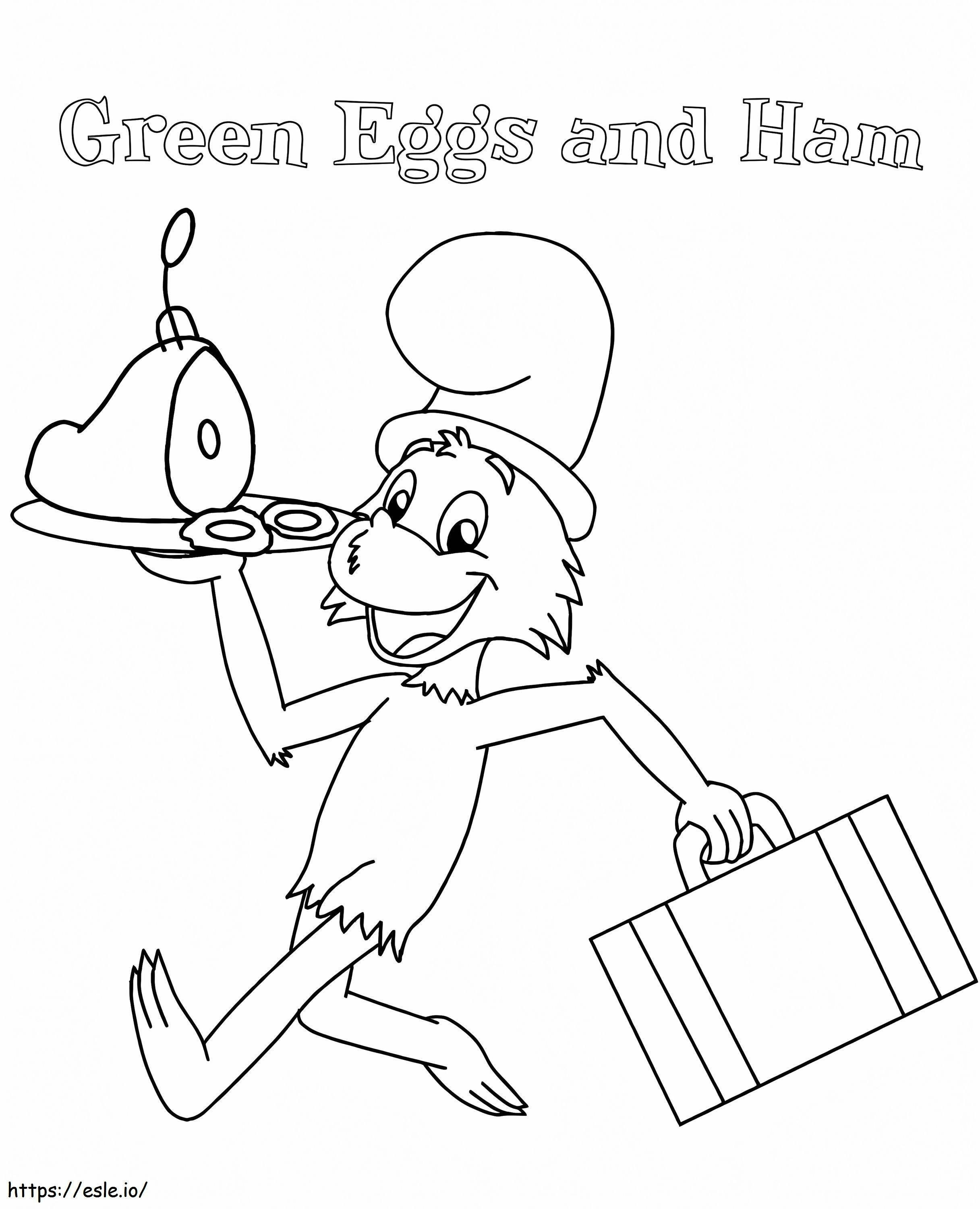 Groene eieren en ham 19 kleurplaat kleurplaat