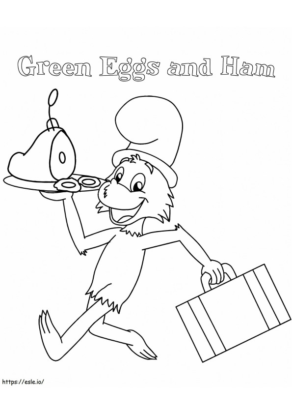 緑の卵とハム 19 ぬりえ - 塗り絵