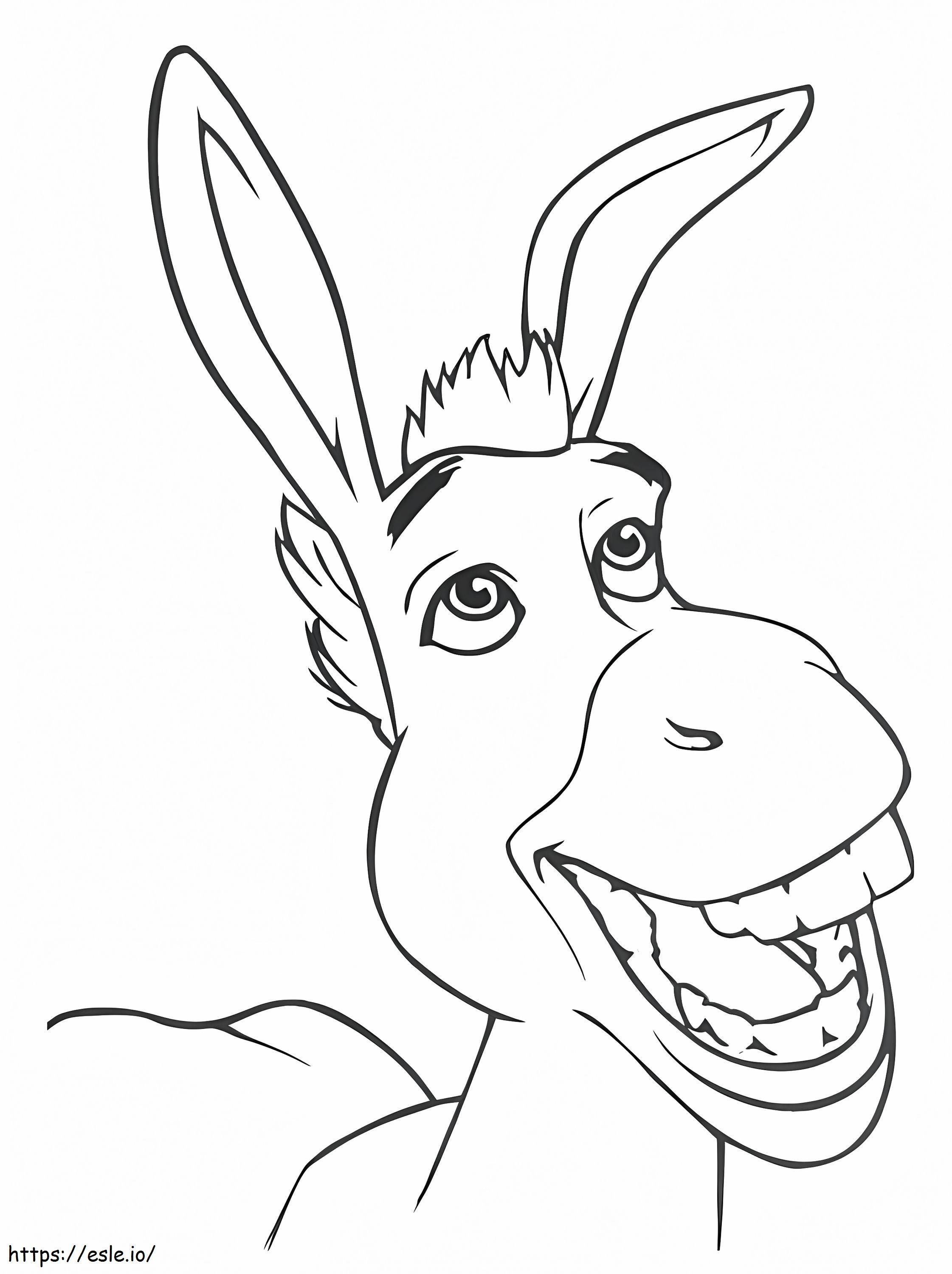Cara de burro engraçada para colorir