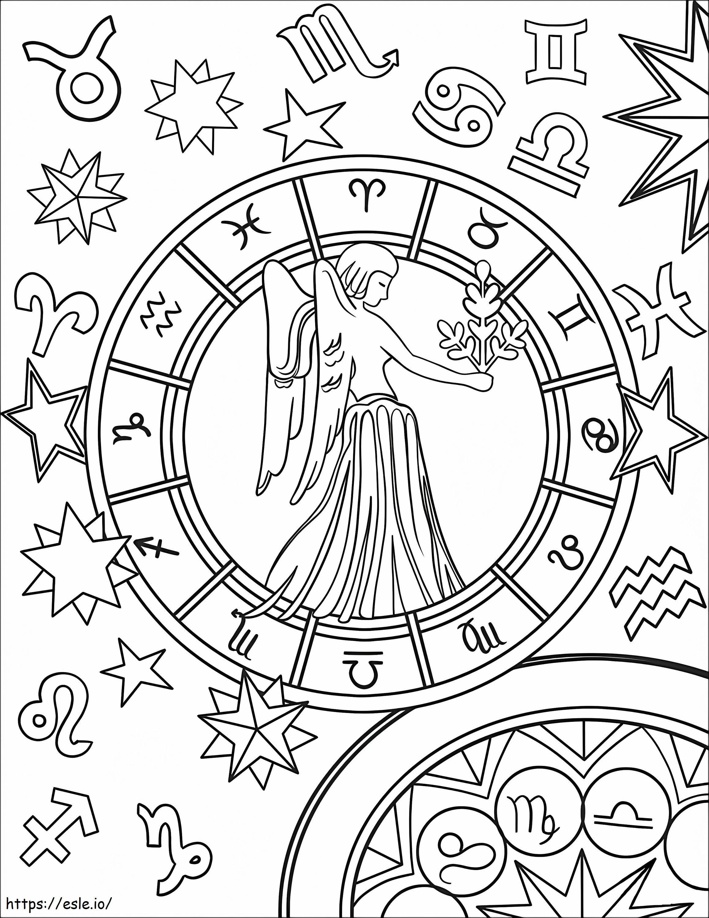 1597796322 Znak zodiaku Panna kolorowanka