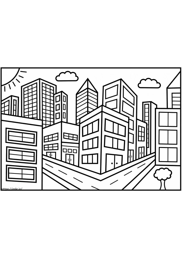Simple City coloring page