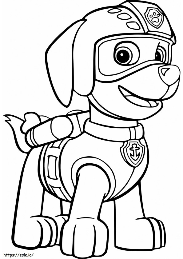 Patrol Canine Zuma Running coloring page