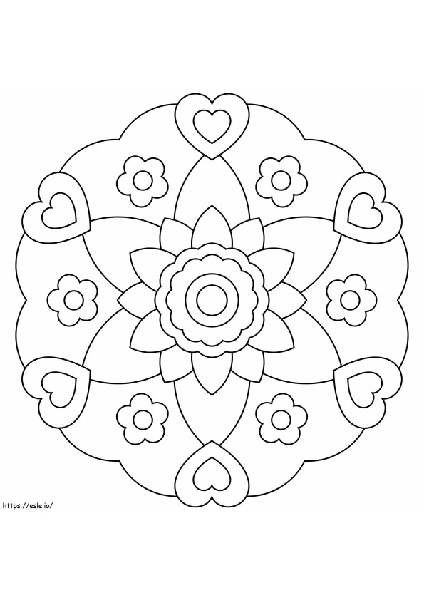 Coloriage Mandala de printemps facile à imprimer dessin