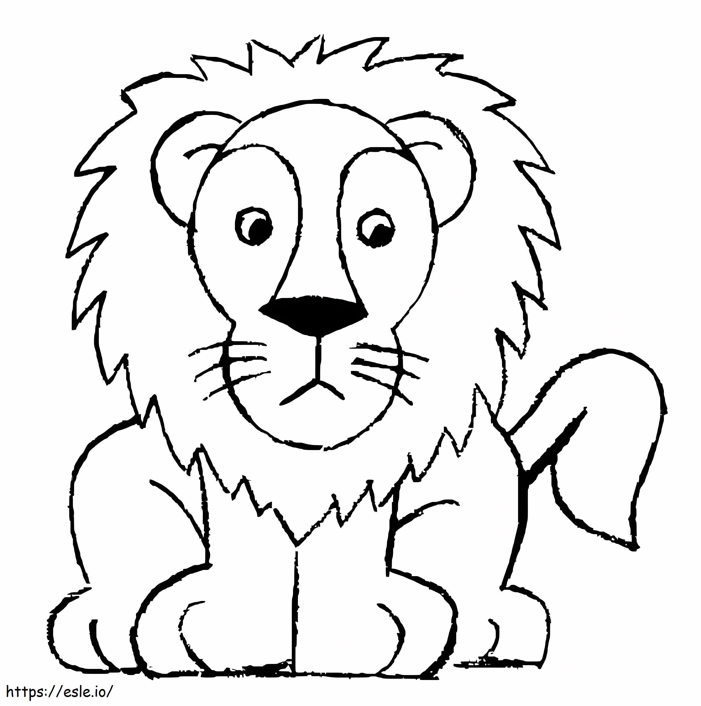 Coloriage Croquis de lion facile à imprimer dessin