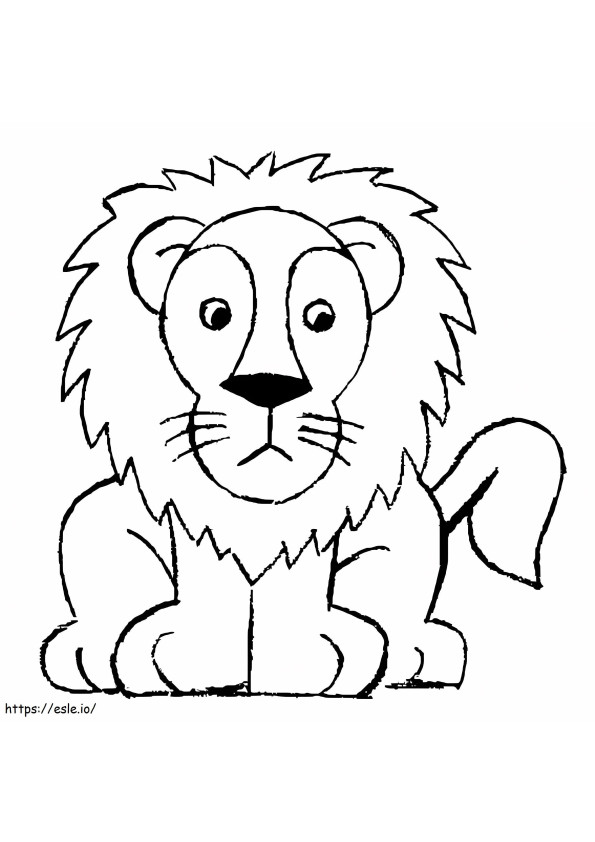 Esboço fácil de leão para colorir