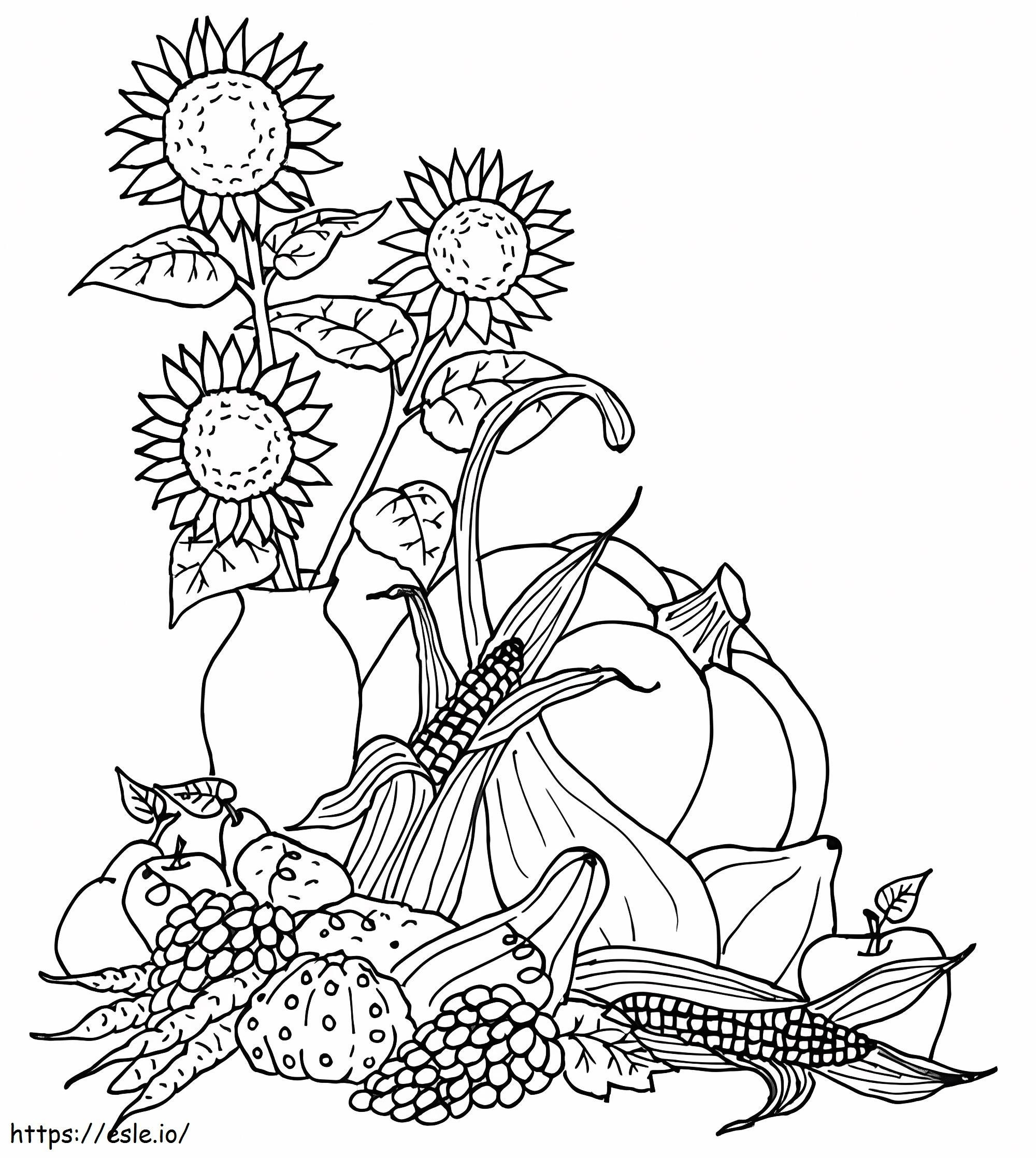 Coloriage Récolte d'automne 4 à imprimer dessin