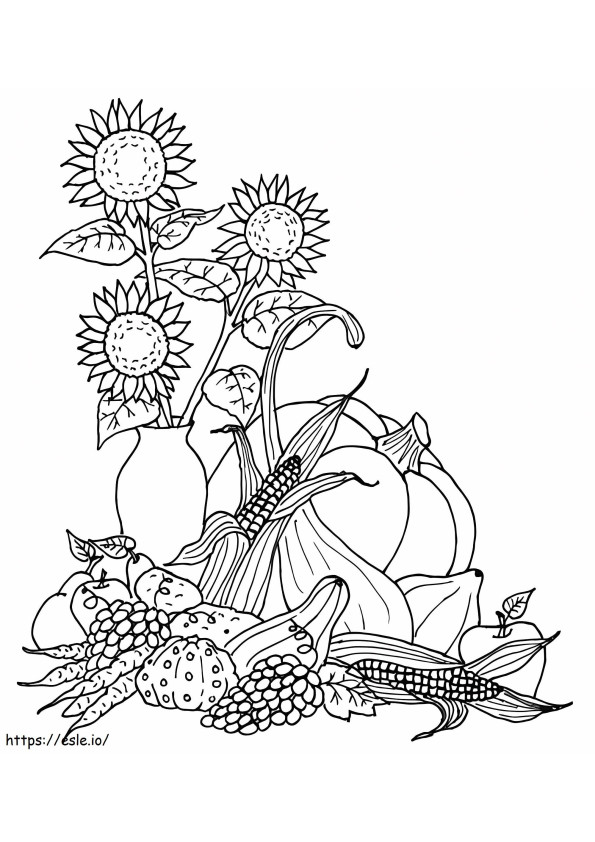 Coloriage Récolte d'automne 4 à imprimer dessin