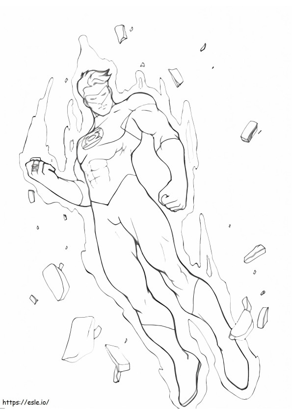 Green Lantern In Fight coloring page