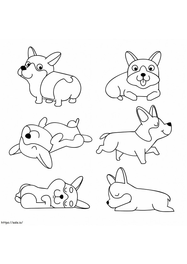 Corgi-Hunde ausmalbilder