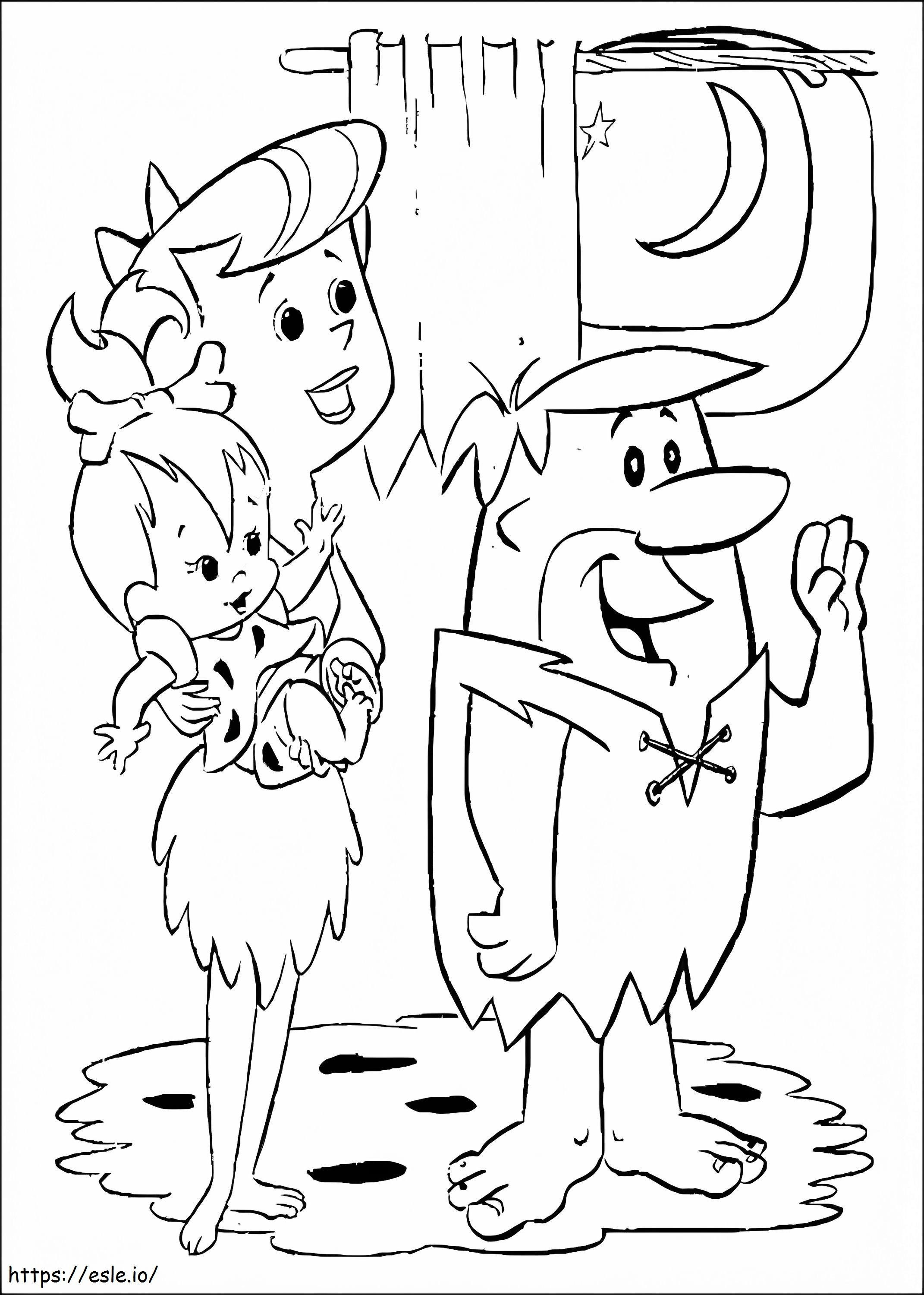 The Rubbles From The Flintstones coloring page