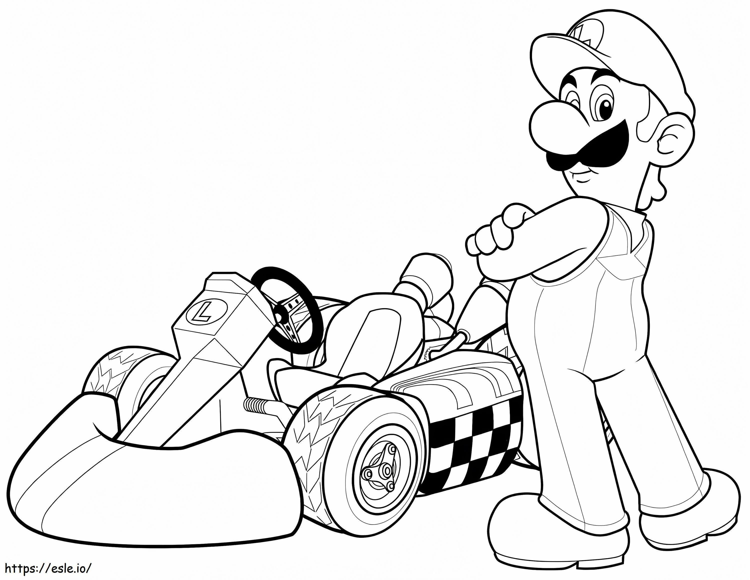Luigi A Mario Kart Wii coloring page
