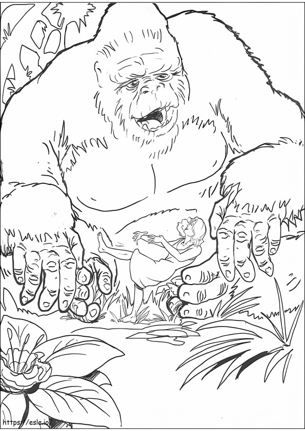 Coloriage King Kong et la Nina à imprimer dessin