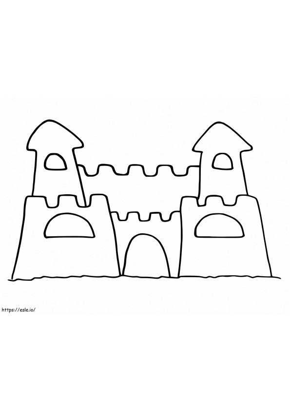 Coloriage Château de sable simple à imprimer dessin