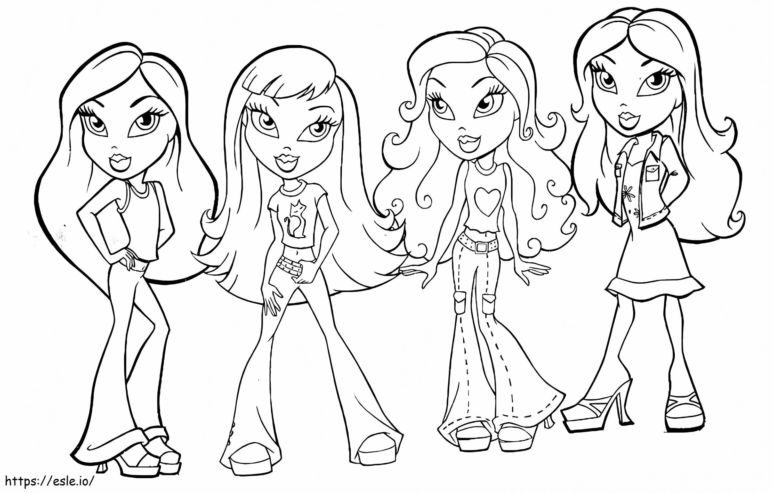 Four Girl coloring page