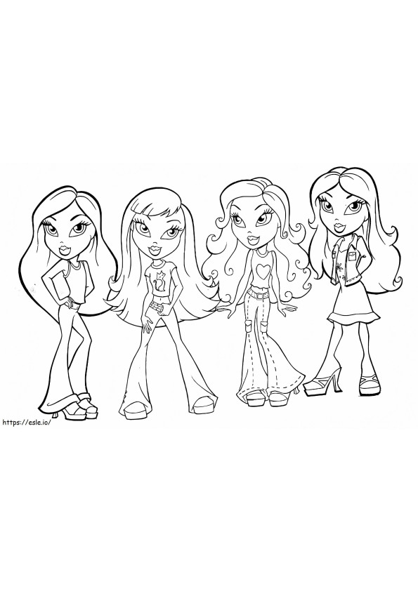 Quattro ragazze da colorare