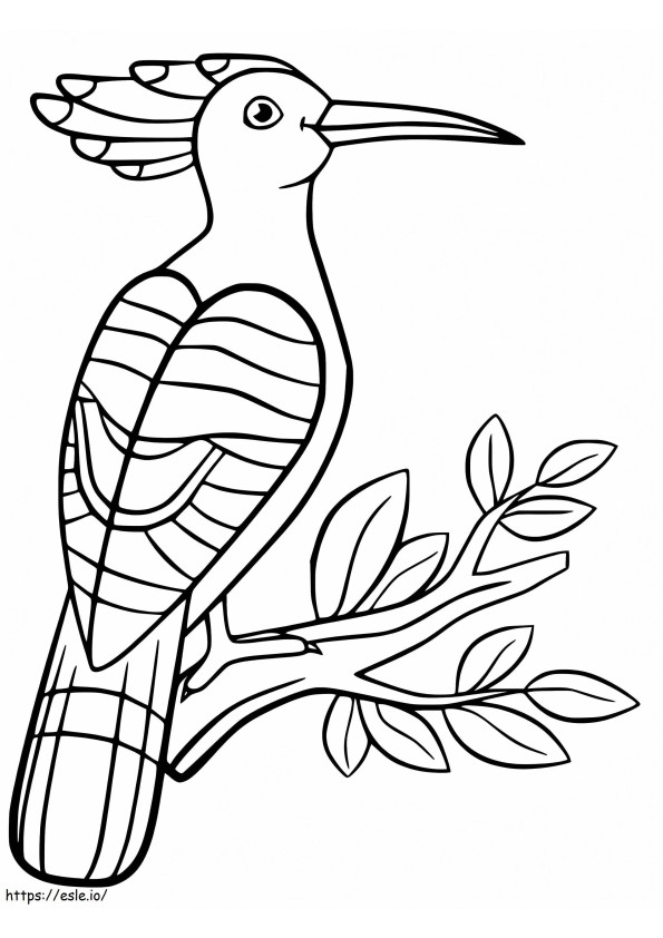 Hoopoe On A Branch coloring page