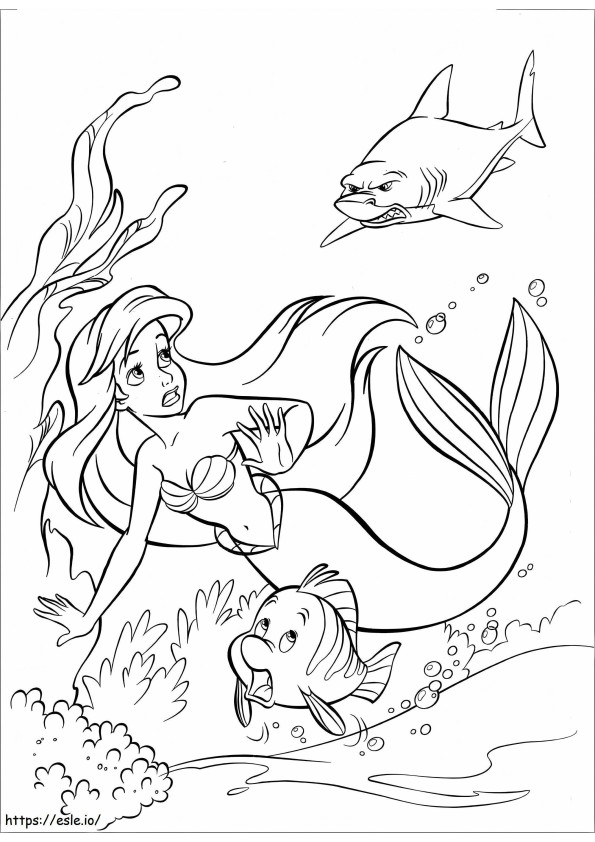 Ari Catching Sharks coloring page